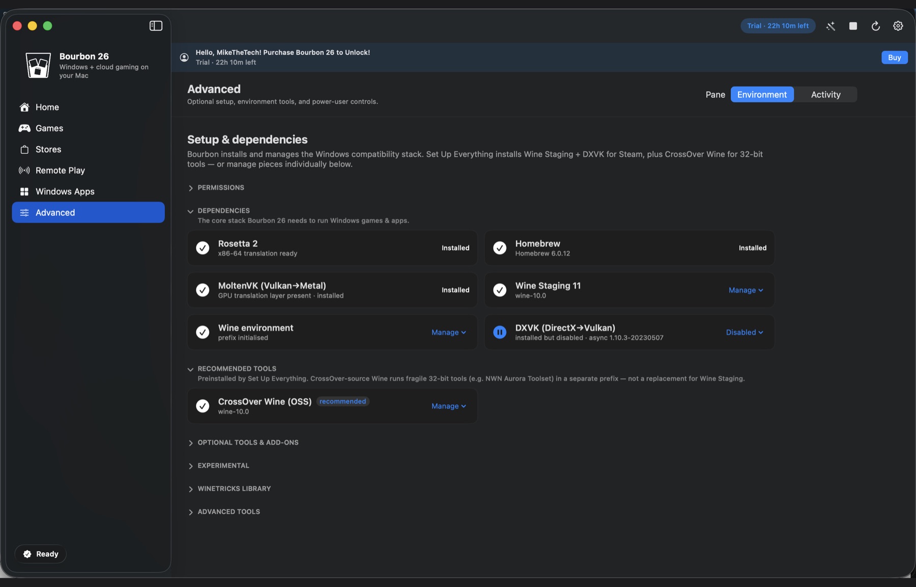 Bourbon 26 advanced component controls