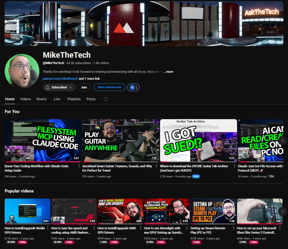 MikeTheTech YouTube Channel