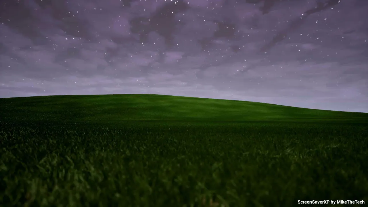 Stars over the hill at night