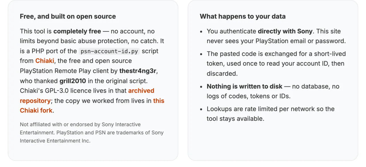 Two panels: Free and built on open source, and What happens to your data