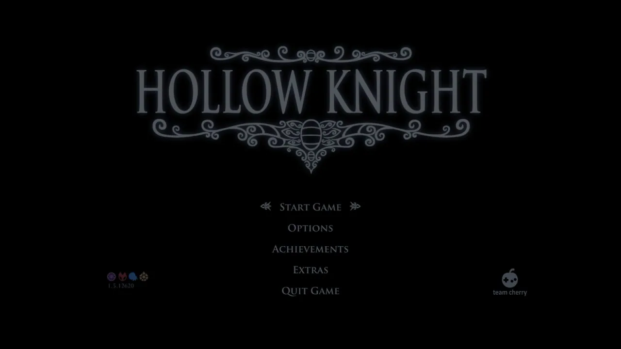 Hollow Knight title menu rendered by Ferrum