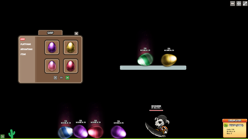 Original StreamSavers shop panel with eggs counting down to hatch